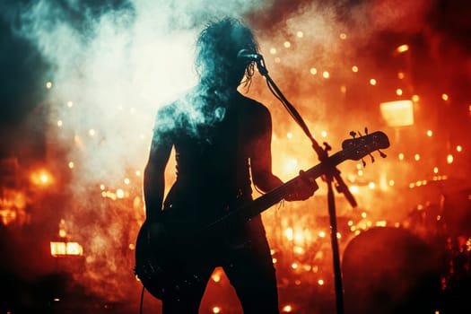vintage grunge band rock and roll show concert banner ad template. AI generative.