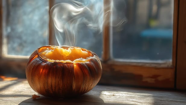 Roasted Garlic with Smoke by Window, Culinary Aromatic