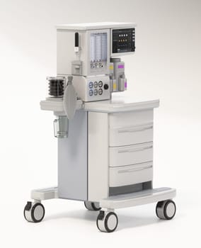 Anaesthetic machine isolated on white background. 3D illustration.