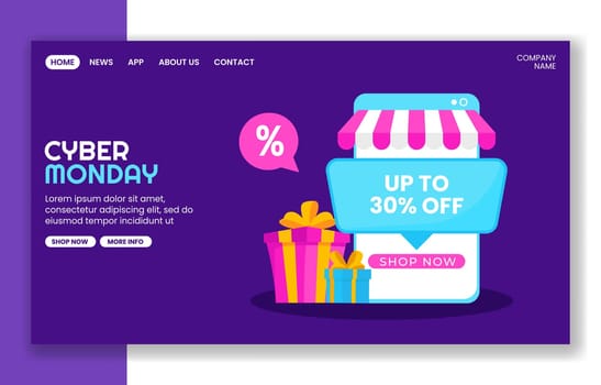 Cyber Monday Shopping Promotion Template for Social Media Landing Page Graphics