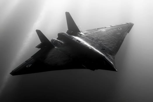 Modern armed bomber. AI generative.