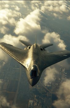 Modern armed bomber. AI generative.