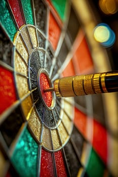 darts flying towards a circle. AI generative.