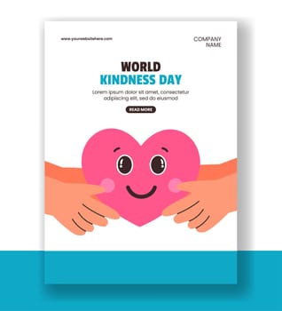 Illustration of World Kindness Day for Vertical Poster in Flat Style