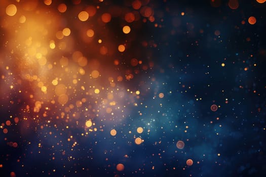 Blue and gold Abstract background and bokeh on New Year's Eve. AI generative.