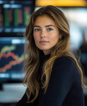 Businesswomen and financial analyst. AI generative.