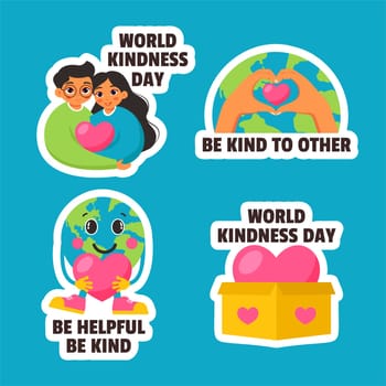 Social Media Label Illustration for World Kindness Day in a Cartoon Background