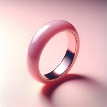 A simple pink ring on a pink background. A high-quality AI-generated photo.