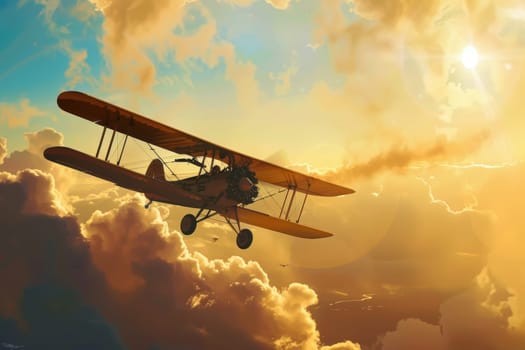 Aviation and pilots in the 1920s and 1930s. AI generative.