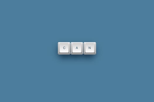 Can text on a 3d keyboard button with shadow, 3d illustration