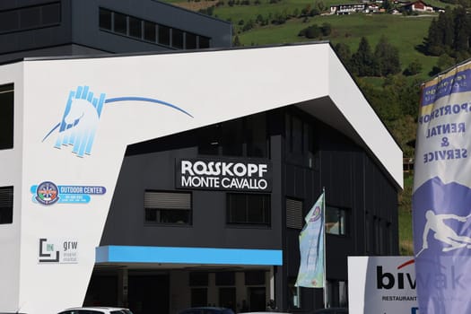 Operations building with valley station of the cable car to the Rosskopf in the hiking paradise and holiday region of South Tyrol / Alto Adige