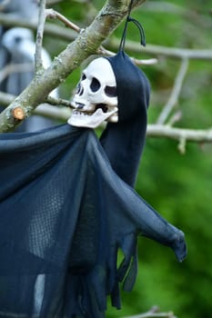 Halloween ghost decorated in a garden