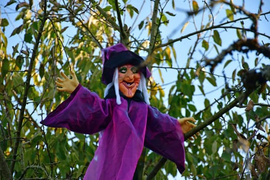 Halloween ghost decorated in a garden