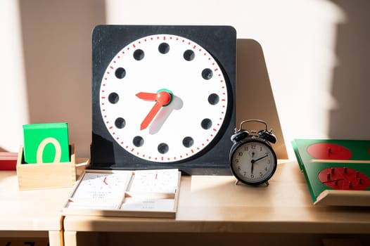 Wooden Clock toy for Montessori learning and education method for children education.