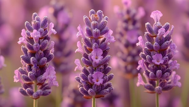 Close up of Lavender Flowers in a Field