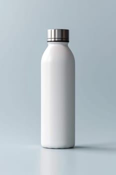 mockup of a reusable glass bottle on a light background. without plastic. Generative AI