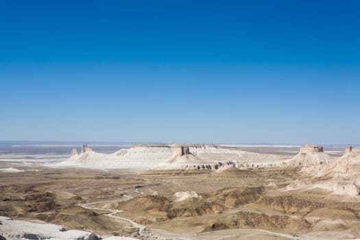Beautiful Mangystau landscape, Kazakhstan. Bozzhira valley view. Asia panorama