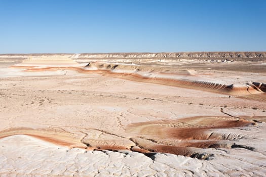 Mangystau desert landmark, Kyzylkup area, Kazakhstan. Rock strata formations