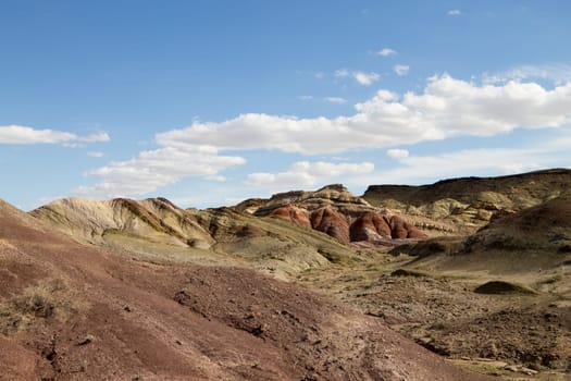 Desertic hills landscape, Mangystau region, Kazakhstan. Desert panorama