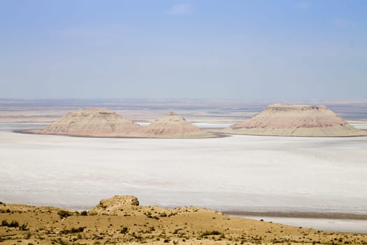Karyn Zharyk depression view, Mangystau region, Kazakhstan. Central asia landscape