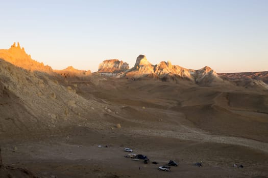 Airakty Shomanai mountains landscape, Mangystau region, Kazakhstan. Central asia travel
