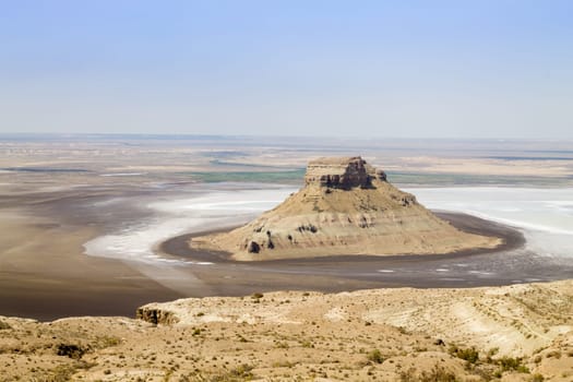 Karyn Zharyk depression view, Mangystau region, Kazakhstan. Central asia landscape