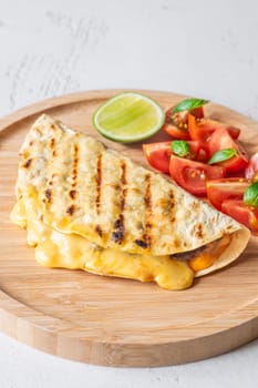 Portion of taco with beef mince and cheese