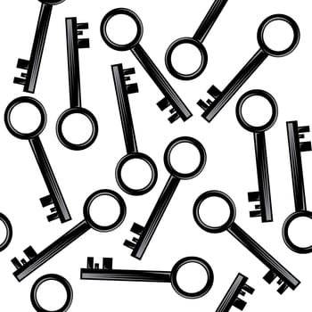 Vector key icon isolated on white background. Key icon. Lock or unlock sign. Padlock. Lock symbol. Unblock. Password icon. Access sign. Private access. Door key.Seamless keys pattern.