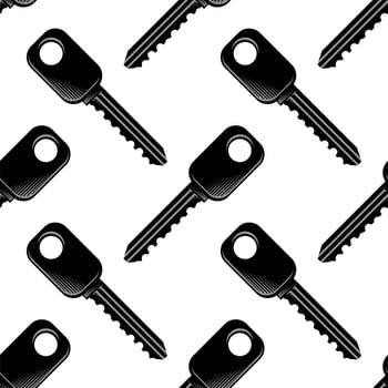 Vector key icon seamless pattern. Key icon. Lock or unlock sign. Padlock. Lock symbol. Unblock. Password icon. Access sign. Private access. Logo template. Safety symbol. Door key.