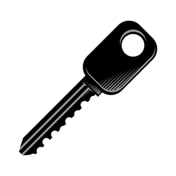 Vector key icon isolated on white background. Key icon. Lock or unlock sign. Padlock. Lock symbol. Unblock. Password icon. Access sign. Private access. Logo template. Safety symbol. Door key.