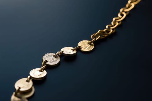 A minimalist depiction of a broken financial chain highlights the struggle faced by individuals in todays economy, representing disconnect and the need for better financial strategies.
