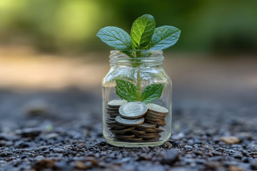 Coin Stack Financial profitability and cost optimization. AI generative.