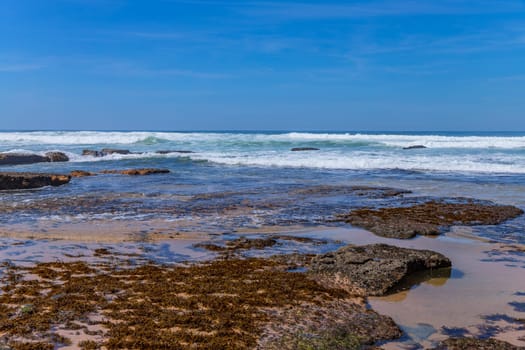 Rocky beach in Ericeira, near Lisbon. Portugal