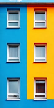 Eastern European apartment blocks. AI generative.