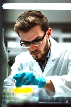 Industrial production of pharmaceuticals. AI generative.