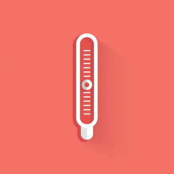 Thermometer icon showing high temperature on an orange background, AI Generated