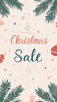 Christmas gifts stacked with Christmas sale sign in center, holiday background, AI Generated