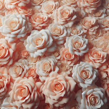 A background image of a field of pink roses. A high-quality photo.