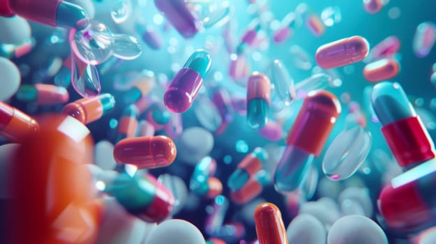 Industrial production of pharmaceuticals. AI generative.