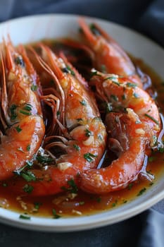 jumbo prawns in butter and garlic sauce --chaos 20 --ar 2:3 --style raw --stylize 200 --v 6.1 Job ID: 570c7ef6-5858-4665-a04c-098d6ba1c13f