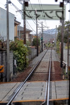 empty rural japanese train station platform kyoto