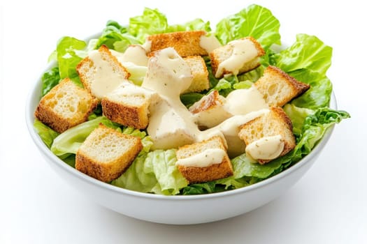 A delicious Caesar salad featuring crisp romaine lettuce, crunchy croutons, and rich creamy dressing. This vibrant dish is perfect for a healthy meal or side dish.