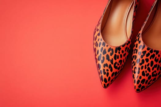 Stylish leopard pattern shoes sit elegantly on a bright solid background, perfect for elevating any outfit. Their unique design makes them an eye-catching choice for fashion-forward individuals.