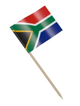 Toothpick with the flag of South Africa isolated on a white background