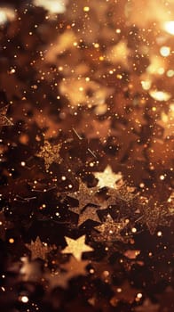 Sparkling stars and glitter on a dark, bokeh background, creating a magical, festive atmosphere