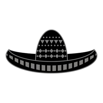 Vector Mexican sombrero with maracas. Cinco de mayo symbol isolated on white background.