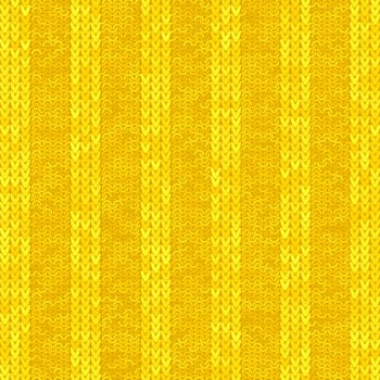 Vector Stylish Knit. Yellow Knitted Texture. Woolen Pullover Canvas Print. Winter Fabric Pattern.