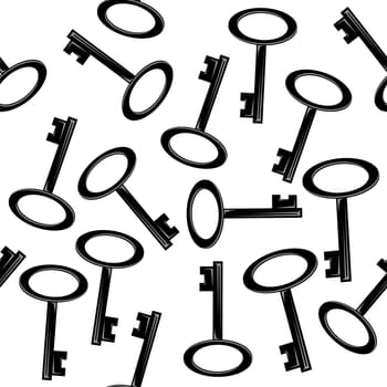 Vector key icon isolated on white background. Key icon. Lock or unlock sign. Padlock. Lock symbol. Unblock. Password icon. Access sign. Private access. Door key.Seamless keys pattern.