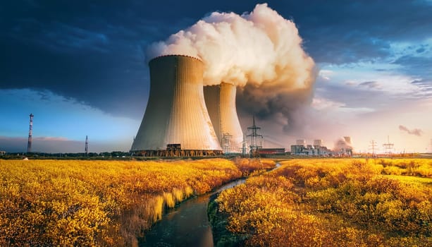 nuclear powerstation power plant, AI generated image