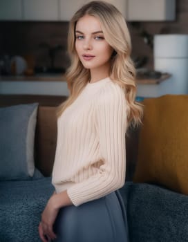 regular girl next door understated beauty, AI generated image